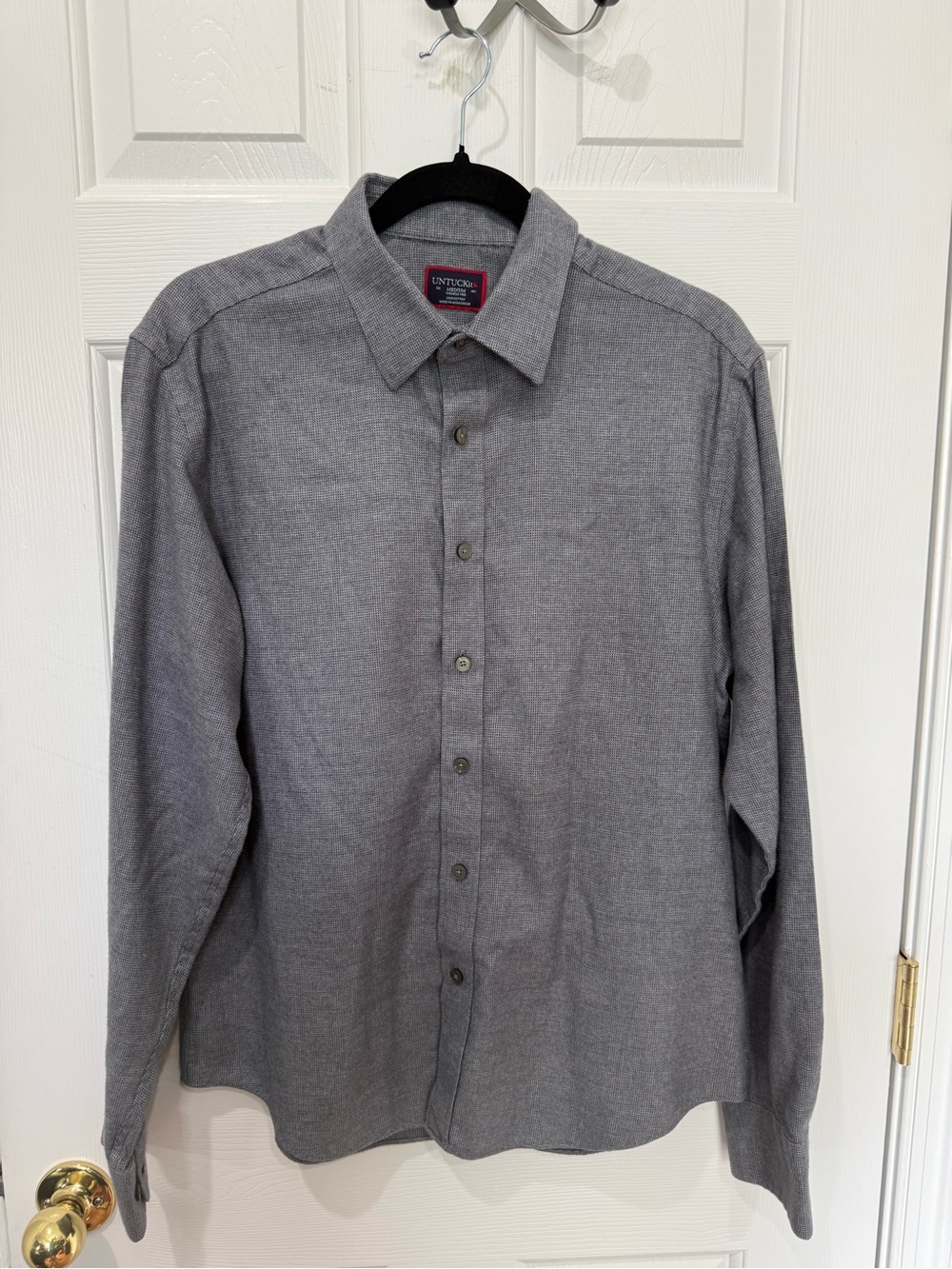 UNTUCKit Men's Long-Sleeve Button-Down Shirt - Heather Gray / Soft!!
